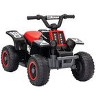 Qaba 6V 4 Wheeler Kids ATV Quad w/ Headlights - Black-6V ATV moves forward and backward to boost motor skills 