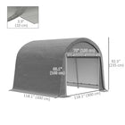Outsunny - Tente de rangement de jardin 10 pi x 10 pi avec structure en acier galvanisé-Deux grandes portes zippées peuvent être complètement fermées
