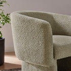Modway - Muse Tissu Boucle Chaise d’accent en tonneau - Liège-Glissières de plancher sans marquage