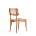 Manhattan Comfort Giverny 18.11" Industry Chic Dining Chair - Nature - Set of 4-Unique Square Backrest Made of Cane