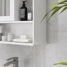 Kleankin Wall Mounted Bathroom Mirror Cabinet with Door and Adjustable Shelf - White-Magnetic door has strong suction, preventing items from falling out   