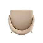 Manhattan Comfort Gracie 24.2" Modern Leatherette Upholstered Dining Chair - Tan and Gold-22.6" L x 23" W x 34.3" H