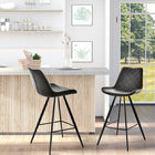 HOMCOM - Tabourets de bar hauteur comptoir en microfibre - noir - paquet de 2-Son aspect attrayant apporte une touche distinctive à n'importe quel espace 
