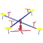 Outsunny - Balançoire à bascule 4 places pour enfants en métal - Multicolore-Cadre métallique robuste avec revêtement en poudre, conçu pour des années de plaisir 