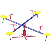 Outsunny - Balançoire à bascule 4 places pour enfants en métal - Multicolore-Cadre métallique robuste avec revêtement en poudre, conçu pour des années de plaisir 