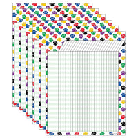 Teacher Created Resources Incentive Chart, Colourful Paw Prints, 6 Pack-Colour: Assorted