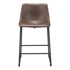 Zuo Smart Counter Stool - Vintage Espresso - Set of 2-Plush and durable faux leather fabric