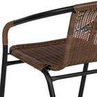 Flash Furniture - Chaise empilable de restaurant en rotin brun moyen pour intérieur et extérieur-9