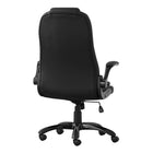Monarch Specialties 7277 High-Back Executive Office Chair - Black Leather-Look-Extra-tall backrest, integrated headrest, flip-up armrests, and a seat that is exceptionally thick, deep, and wide are all generously padded to provide maximum comfort
