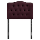 Modway Annabel Stain-Resistant Performance Velvet Twin Headboard - Mulberry-Dense Foam Padded Headboard