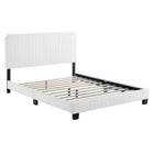 Modway Celine Channel Tufted Performance Velvet Full Platform Bed - White-Full Platform Bed