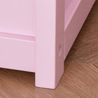 Qaba - Boîte de rangement jouets 2-en-1 pour enfants avec tige pneumatique de sécurité - rose-La couleur classique de ce coffre à jouets s'harmonise avec tous les meubles pour enfants  
