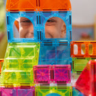 Magna-Tiles City Center 110-Piece Magnetic Construction Set-Safety Guaranteed: All MAGNA-TILES pieces are built to withstand countless hours of playtime. Our signature lattice prevents cracking, while fastening rivets keep magnets safe and secure