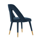 Manhattan Comfort - Chaise de salle à manger moderne Neda 53 cm en velours capitonné - Bleu minuit-Testé pour usage commercial avec une capacité de charge de 150 kg