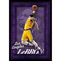 Frameworth LeBron James Los Angeles Lakers Power Slam - Framed Print - 38" W x 26" H-Officially licensed by the NBA featuring LeBron James of the Los Angeles Lakers - the all-time NBA scoring leader with over 40000 career points and a 4x NBA Champion