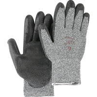 Jomac Canada Salt & Pepper Knit Gloves With Black Palm Coating, Size Medium/8 - 12 Pack-Coating Polyurethane