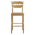 Modway - Jax Bois de chêne Tabouret de bar avec dossier ondulé en rasoir in Chêne vieilli-7