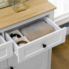 HOMCOM 39.4" L Sideboard Buffet Cabinet - White-Colour: White