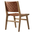 Modway - Saoirse Cuir Fauteuil d’accompagnement en bois Ensemble de 2 - Brun noyer-9