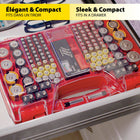 Battery Daddy 180-Battery Organizer and Storager Case with Tester - Red-Find the Right Battery: Incorrect storage drains batteries. Stay organized and be prepared for power outages, new gifts, or any time you need to replace a dead battery