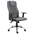 Vinsetto High Back Mesh Computer Desk Chair with Armrests - Grey-Executive office chair with quality mesh and PU leather combination
