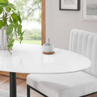 Modway Lippa 48" Oval Wood Dining Table - Black White-Seats 4