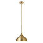 Hudson&Canal - Suspension Mackenzie de 27,3 cm de large avec abat-jour en métal - Laiton/laiton-Design industriel pour votre entrée, votre foyer ou votre cuisine