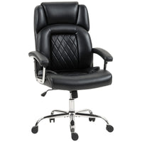 HOMCOM Big and Tall Desk Chair with Spring Cushion - 400 lbs Capacity-Thick cushion with pocket springs offers sofa-like comfort for all-day work