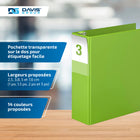 Davis Group Super économie, Reliure à anneaux en “D” inclinés 3 po, paquet de 6 –  Vert Lime-Anneau En D, Non Verrouillable
