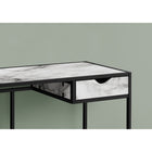 Monarch Specialties 7571 42" Computer Desk - White Marble-Look/Black Metal-Compact design and contemporary style ideal for smaller home offices