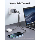 UGREEN 65W GaN Fast Charger - 2x USB-C/1x USB-A-Wide Compatibility: The UGREEN 65W adapter provides fast charging to virtually all USB-A and USB-C phones, tablets, laptops, and more, including the MacBook Pro M1 16'/14' and 13', MacBook Air 13', Dell XPS 13-inch, iPhone 13/13 Pro Max, iPhone 12 series, Galaxy, iPad, and More.