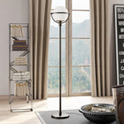 Hudson&Canal - Lampadaire Cieonna Globe & Stem avec abat-jour en verre - Bronze noirci/blanc-Une finition en bronze noirci fabriquée à la main est appliquée sur la base ronde en métal