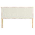 Modway Sparta Weave Vegan Leather Queen Headboard - Natural Beige-Standing Design