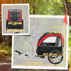 Qaba - Remorque de vélo pour bébé avec roues en caoutchouc de 16 po, harnais à 5 points, poche de rangement - rouge-La protection contre les intempéries et la moustiquaire offrent un confort toutes saisons à votre enfant  
