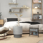 HOMCOM Concrete Finish Side Table - Grey-Colour: Grey 
