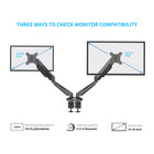 ShoppingAll Adjustable Dual Gas Spring Arm Monitor Desk Mount Stand - Black-9