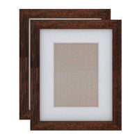 Decent Living - Cadre photo en bois massif - Couleur noyer - 8x10pouce - Paquet de 2-Bois massif 100 % naturel (Okan/Teck)