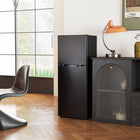 HOMCOM 4.6 cu ft  Mini 2 Door Fridge with Freezer - Black-The 1.13 Cu.Ft freezer and 3.5 Cu.Ft fridge store frozen and fresh items with ease
