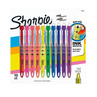 Sharpie Liquid Chisel Tip Pen-Style Highlighters - Assorted Colours - 10 Pack-Liquid highlighters feature narrow chisel tips that create broad or fine lines and are great for highlighting and underlining