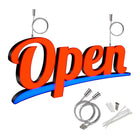 FuTECH Open 2022 LED Open Sign - Indoor Only - 20"W x 9"H x 1"D - Blue/Red-Indoors Only