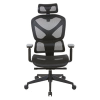 Pro-line II - Fauteuil Ergonomic avec haut dossier et siège en maille avec appui-tête-Dossier et siège en maille noire perméable à l'air avec support lombaire auto-ajustable