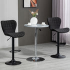 HOMCOM Adjustable Swivel Bar Stools with Back - Black - 2 Pack-The height of the seat is adjustable so that it is level with the height of your counter
