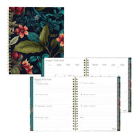 Blueline - Agenda Hebdomadaire/Mensuel 17 Mois D’Août À Décembre - 11 po H x 8 1/2 po l - Motif Floral - Bilingue-17 mois, d’août à décembre