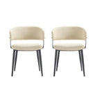 Manhattan Comfort - Lot de 2 chaises de salle à manger modernes Luce 22 po en similicuir texturé - Sable-Chaise de salle à manger moderne pour salle à manger et usage de travail Lot de 2