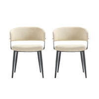 Manhattan Comfort - Lot de 2 chaises de salle à manger modernes Luce 22 po en similicuir texturé - Sable-Chaise de salle à manger moderne pour salle à manger et usage de travail Lot de 2