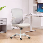 HOMCOM Ergonomic Office Chair with Lumbar Support - Grey-360° swivel seat with PU wheels for easy mobility on different surfaces