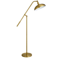 Hudson&Canal - Lampadaire Devon à bras articulé avec abat-jour en métal - Laiton/laiton-Design moderne et contemporain pour votre salon, bureau, chambre ou coin lecture