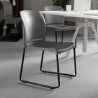 Flash Furniture HERCULES Series Grey Full Back Contoured Stack Chair with Black Powder Coated Sled Base-Stack Quantity: 5