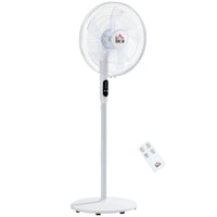 HOMCOM 51" H Pedestal Fan with Tilted Head and Timer for Bedroom - White-Features 3 speeds (High, Medium, Low) 