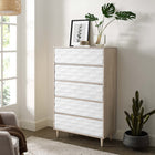 Modway Vespera 5-Drawer Chest - Oak White-Full-Glide Drawers